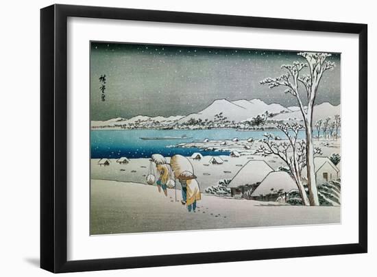 Paisaje Nevado, Grabado Japones-Ando Hiroshige-Framed Giclee Print