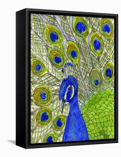 Paisley B Peacock-Blenda Tyvoll-Framed Premier Image Canvas