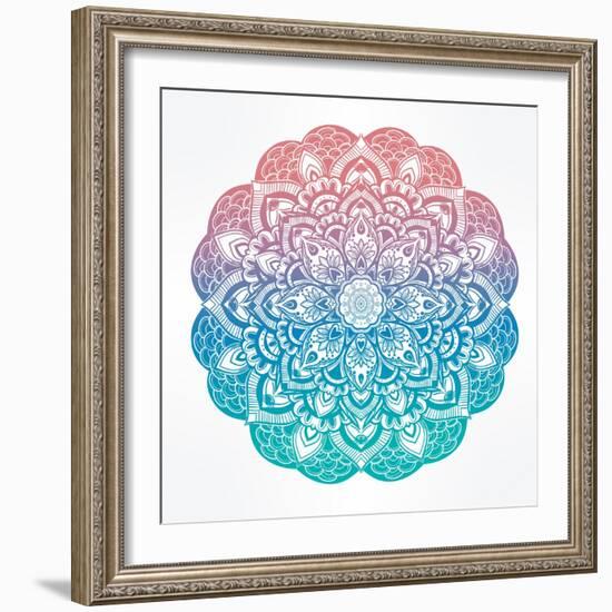Paisley Floral Mandala Illustration.-Katja Gerasimova-Framed Art Print