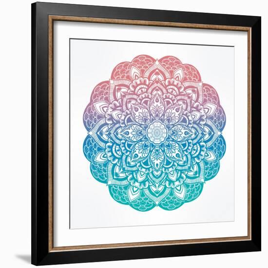 Paisley Floral Mandala Illustration.-Katja Gerasimova-Framed Art Print