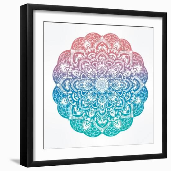 Paisley Floral Mandala Illustration.-Katja Gerasimova-Framed Art Print