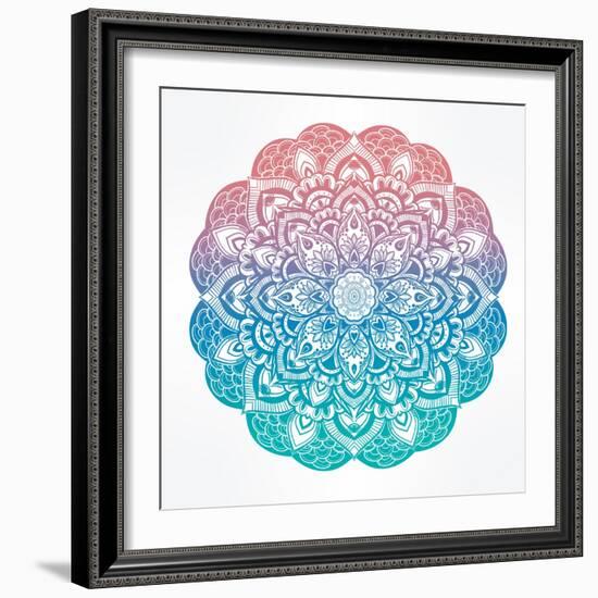 Paisley Floral Mandala Illustration.-Katja Gerasimova-Framed Art Print