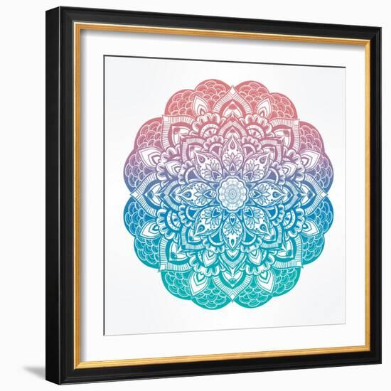 Paisley Floral Mandala Illustration.-Katja Gerasimova-Framed Art Print