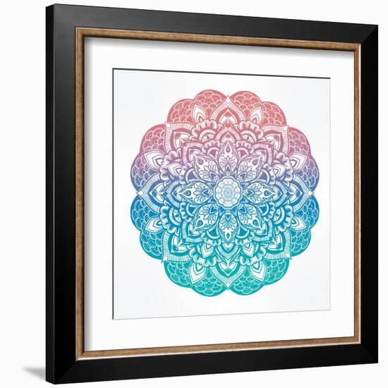 Paisley Floral Mandala Illustration.-Katja Gerasimova-Framed Art Print