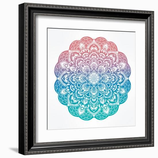 Paisley Floral Mandala Illustration.-Katja Gerasimova-Framed Art Print