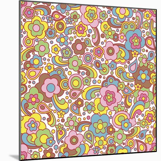 Paisley Pattern On White-Ron Magnes-Mounted Giclee Print
