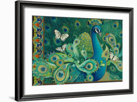 Paisley Peacock-David Galchutt-Framed Giclee Print