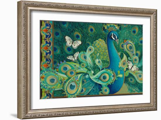 Paisley Peacock-David Galchutt-Framed Giclee Print