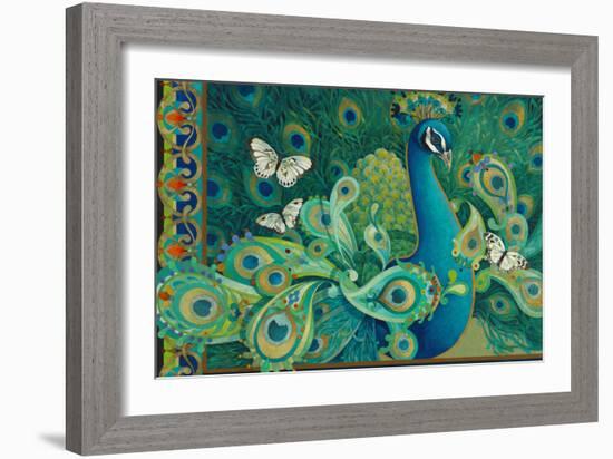 Paisley Peacock-David Galchutt-Framed Giclee Print