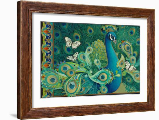 Paisley Peacock-David Galchutt-Framed Giclee Print