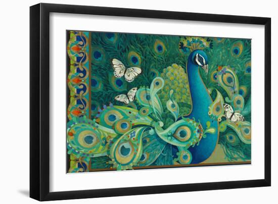 Paisley Peacock-David Galchutt-Framed Giclee Print