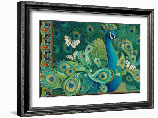 Paisley Peacock-David Galchutt-Framed Giclee Print