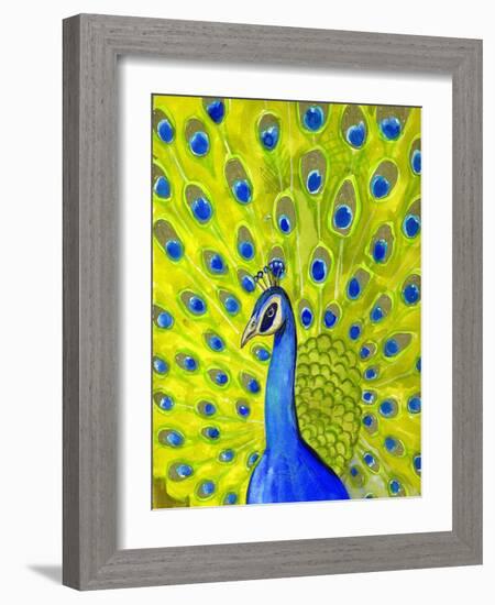 Paisley Peacock-Blenda Tyvoll-Framed Giclee Print