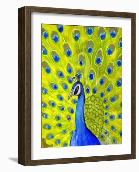 Paisley Peacock-Blenda Tyvoll-Framed Giclee Print