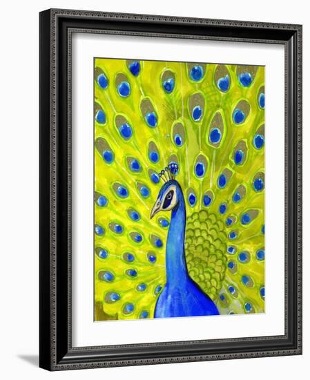 Paisley Peacock-Blenda Tyvoll-Framed Giclee Print