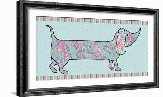 Paisley Pooch I-Linda Wood-Framed Giclee Print