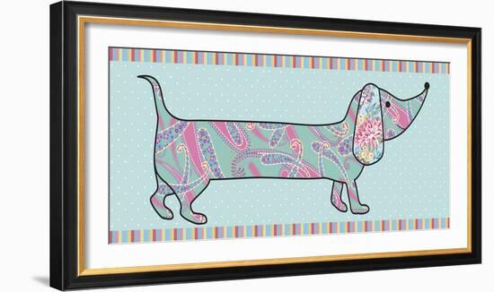 Paisley Pooch I-Linda Wood-Framed Giclee Print