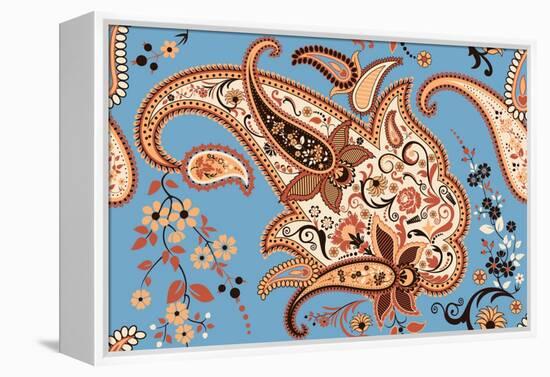 Paisley Seamless Pattern-Milovelen-Framed Stretched Canvas