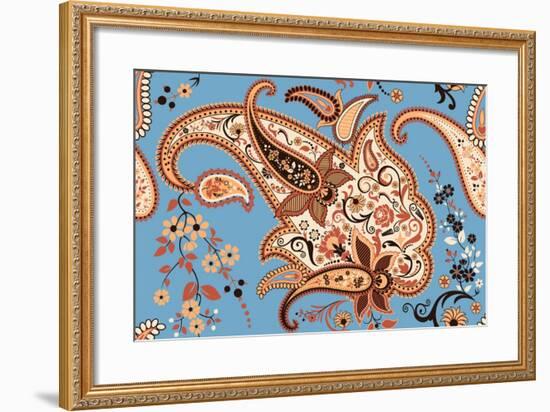 Paisley Seamless Pattern-Milovelen-Framed Art Print