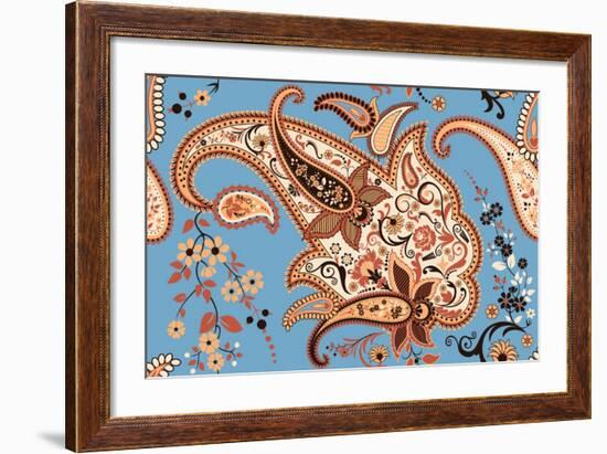 Paisley Seamless Pattern-Milovelen-Framed Art Print