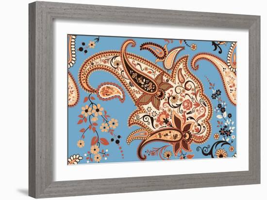 Paisley Seamless Pattern-Milovelen-Framed Art Print