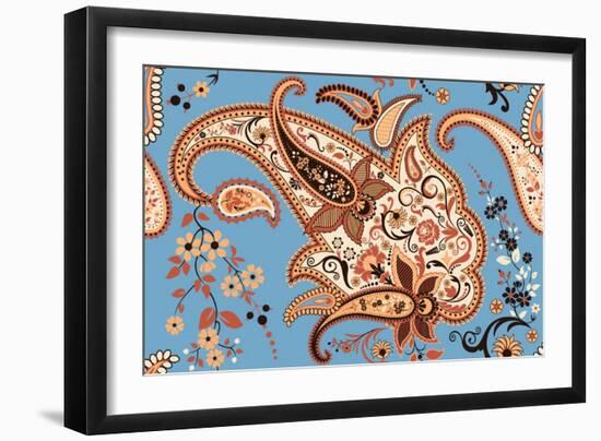 Paisley Seamless Pattern-Milovelen-Framed Art Print