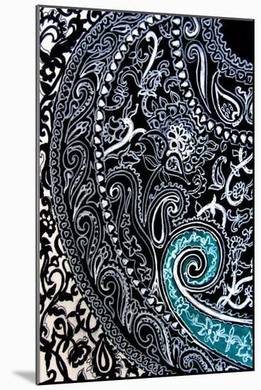 Paisley study Ink on watercolour paper-Linda Arthurs-Mounted Giclee Print