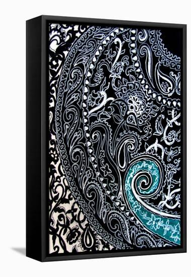 Paisley study Ink on watercolour paper-Linda Arthurs-Framed Premier Image Canvas