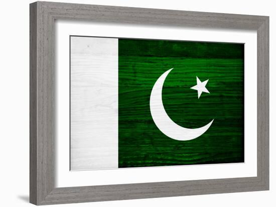 Pakistan Flag Design with Wood Patterning - Flags of the World Series-Philippe Hugonnard-Framed Art Print