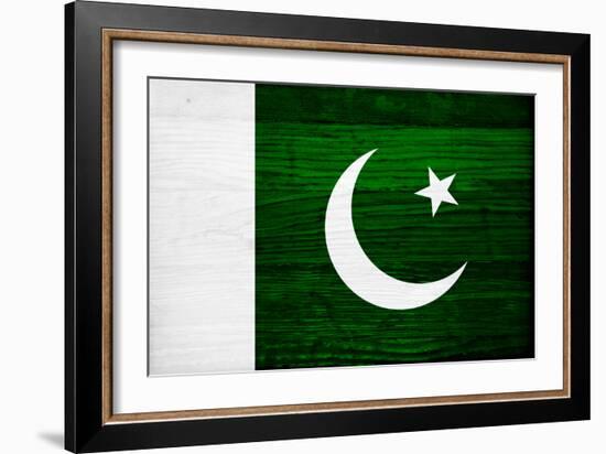 Pakistan Flag Design with Wood Patterning - Flags of the World Series-Philippe Hugonnard-Framed Art Print