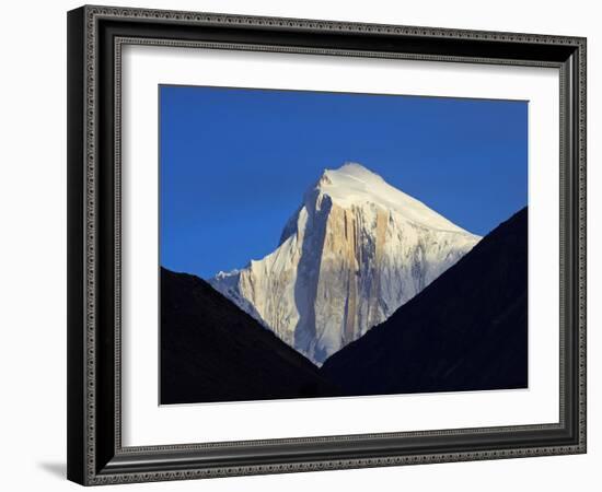 Pakistan, Gilgit-Baltistan, Hunza Valley, Karimabad, Golden Peak, also known as Spantik, Seen at Su-Nick Ledger-Framed Photographic Print