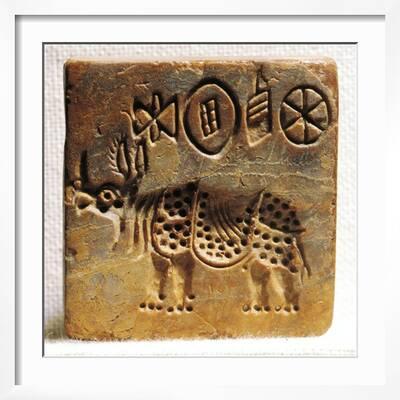 Pakistan, Mohenjo-Daro, Steatite Seal Depicting an Indian Rhinoceros' Giclee Print Pakistan, Mohenjo-Daro, Steatite Seal Depicting an Indian Rhinoceros' Giclee Print