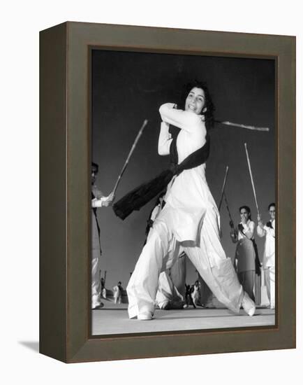 Pakistani Members of the Sind Muslim Women's National Guard Practicing Combat-Margaret Bourke-White-Framed Premier Image Canvas