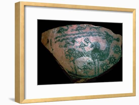 Pakistani sherd painted with stylised humped bull, 18th century BC. Artist: Unknown-Unknown-Framed Giclee Print