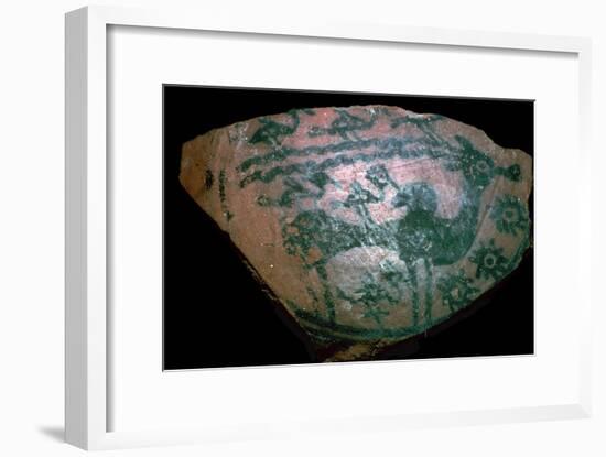 Pakistani sherd painted with stylised humped bull, 18th century BC. Artist: Unknown-Unknown-Framed Giclee Print