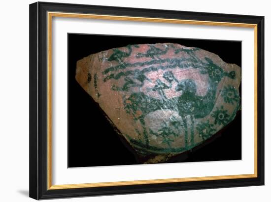 Pakistani sherd painted with stylised humped bull, 18th century BC. Artist: Unknown-Unknown-Framed Giclee Print