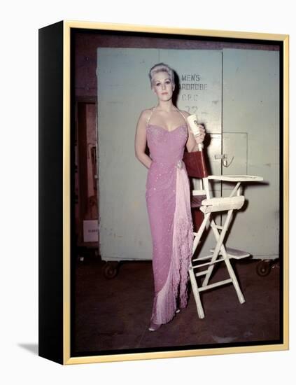 PAL JOEY, 1957 directed by GEORGE SIDNEY On the set, Kim Novak (photo)-null-Framed Stretched Canvas