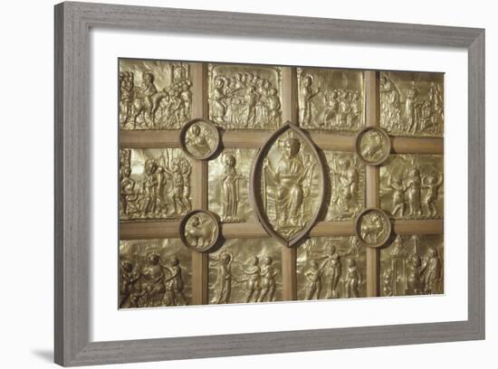 Pala D'Oro Altar in Aachen Cathedral, Detail Representing Different Biblical Scenes and Pantocrator-null-Framed Giclee Print