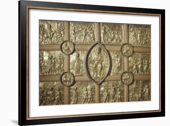 Pala D'Oro Altar in Aachen Cathedral, Detail Representing Different Biblical Scenes and Pantocrator-null-Framed Giclee Print