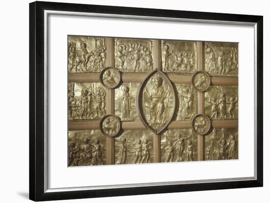 Pala D'Oro Altar in Aachen Cathedral, Detail Representing Different Biblical Scenes and Pantocrator-null-Framed Giclee Print