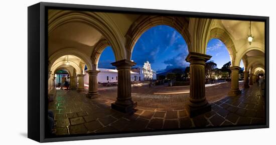 Palace at Dusk, Palacio De Los Capitanes Generale, Antigua Guatemala, Guatemala-null-Framed Premier Image Canvas