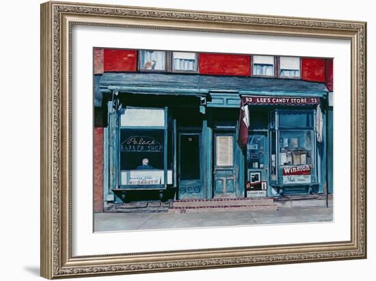 Palace Barber Shop and Lee's Candy Store, Staten Island, New York, 1985-Anthony Butera-Framed Giclee Print