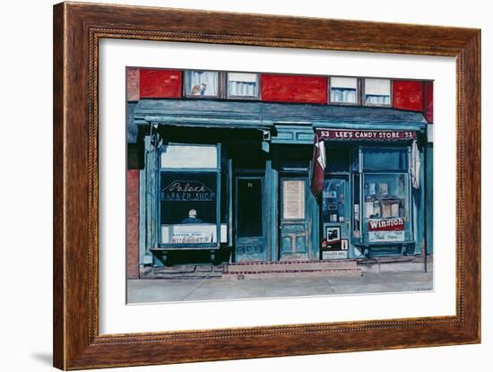 Palace Barber Shop and Lee's Candy Store, Staten Island, New York, 1985-Anthony Butera-Framed Giclee Print