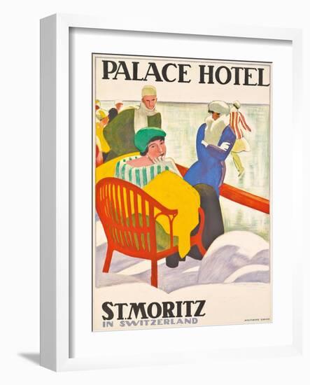 'Palace Hotel St. Moritz'. 1920-Emil Cardinaux-Framed Giclee Print