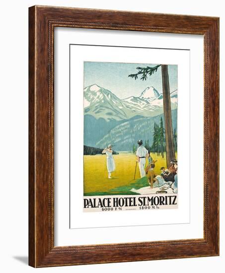 'Palace Hotel St. Moritz'. 1921-Emil Cardinaux-Framed Giclee Print