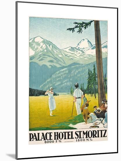 'Palace Hotel St. Moritz'. 1921-Emil Cardinaux-Mounted Giclee Print