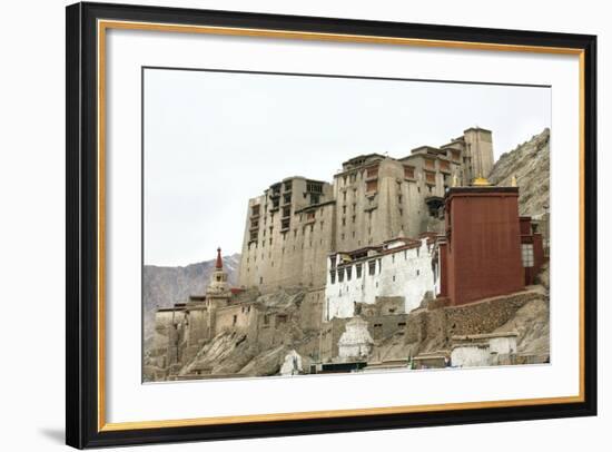 Palace in Leh with Lamo House Below. Ladakh, India, Asia-Thomas L-Framed Photographic Print