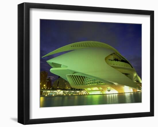 Palace of Arts at Night, City of Arts and Sciences, Valencia, Spain, Europe-Jean Brooks-Framed Photographic Print