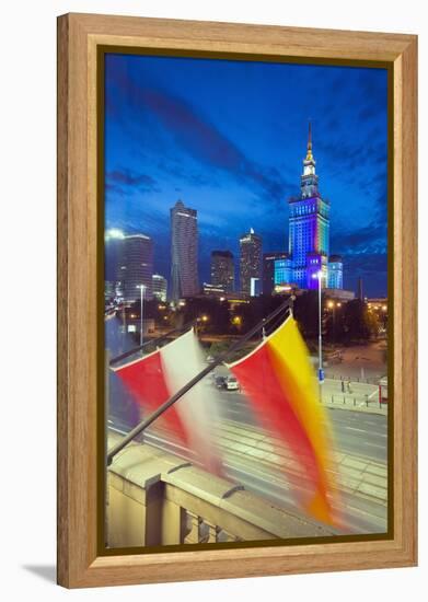 Palace of Culture and Science at Night, Warsaw, Poland, Europe-Christian Kober-Framed Premier Image Canvas