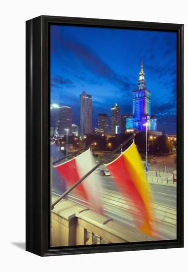 Palace of Culture and Science at Night, Warsaw, Poland, Europe-Christian Kober-Framed Premier Image Canvas